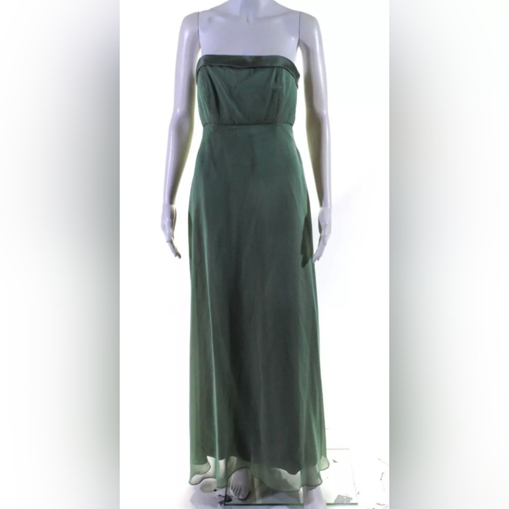 Jim Hjelm Occasions Womens Strapless Wired Dress Green Size 12